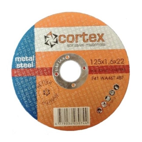 Katkaisulaikka metalli Cortex 14098; 125x1,6x22 mm