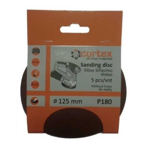 Hiomapaperi Cortex 18161; 125 mm; P180; 5 kpl.