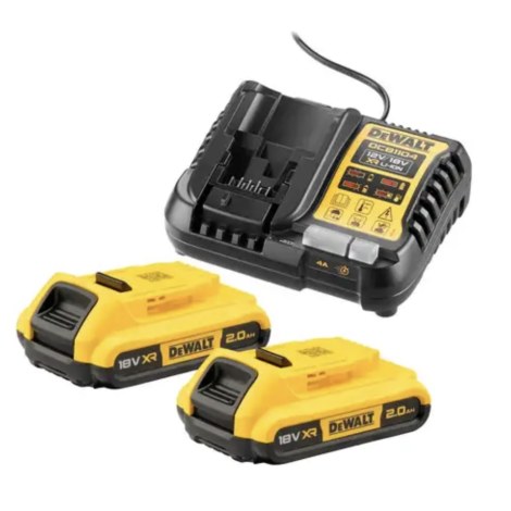 Akku DeWalt DCB1104D2-QW; 18 V; 2,0 Ah; Li-ion; 2 kpl.+ latauslaite