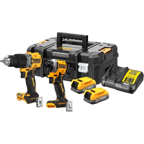 Työkalusarja DeWalt DCK2050E2T-QW (DCD805 + DCF850); 18 V; 2x1,7 Ah akku
