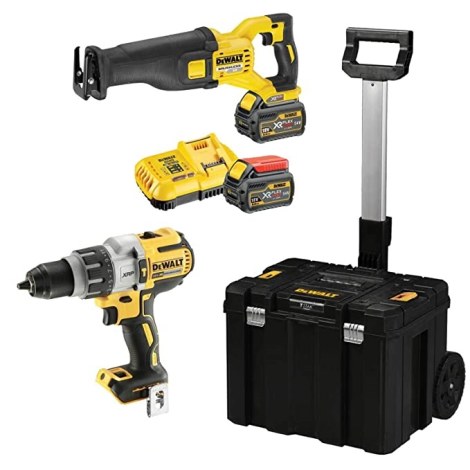 Työkalusarja DeWalt DCK2057T2T-QW (DCD996 + DCS388) 18 V/54 V; 2x6,0 Ah akku