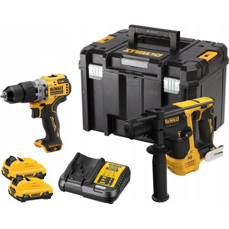 Työkalusarja DeWalt DCK2102L2T-QW (DCH072 + DCD706); 12 V; 2x3,0 Ah akku