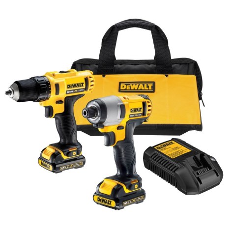 Työkalusarja DeWalt (DCD710 + DCF815) 10,8 V; 2x1,5 Ah akku