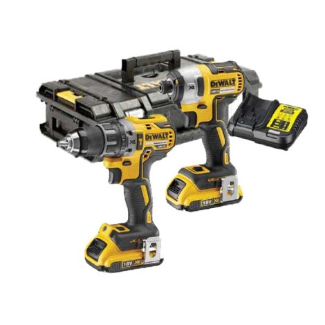 Työkalusarja DeWalt DCK266D2 (DCD796 + DCF887); 18 V; 2x2,0 Ah akku