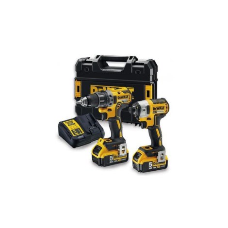 Työkalusarja DeWalt DCK268P2T (DCD791 + DCF887); 18 V; 2x5,0 Ah akku