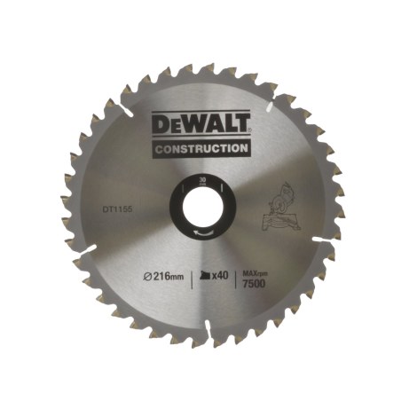 Katkaisuterä puulle DeWalt DT1155; 216 mm