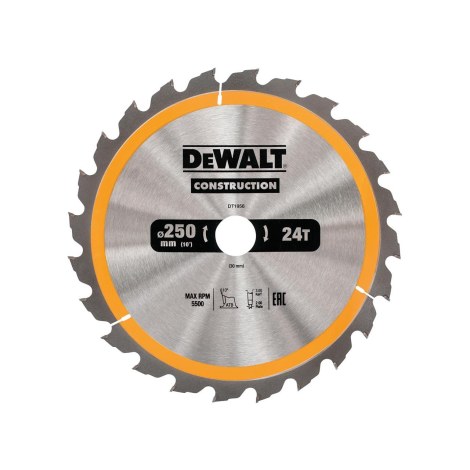 Katkaisuterä puulle DeWalt; 250x3x30,0 mm; Z24; 10°