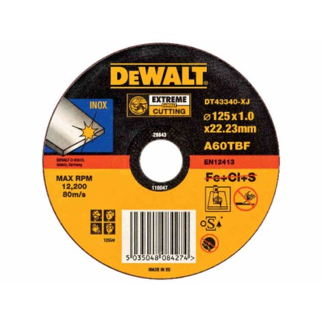 Hiova katkaisulaikka DeWalt DT43340-XJ; 125x1 mm