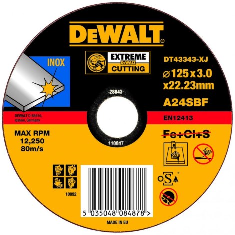 Hiova katkaisulaikka DeWalt DT43343-XJ; 125x3 mm