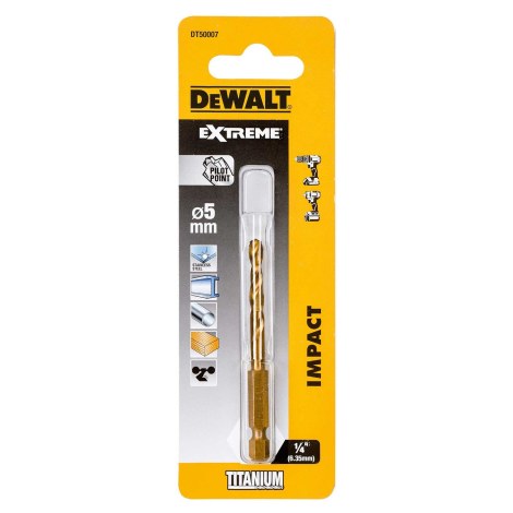 Metalliporanterä DeWalt Extreme DT50007-QZ; 5x33x78 mm; iskuporakoneille