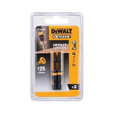 Kärkisarja iskevälle ruuvinvääntimelle DeWalt FLEXTORQ; T25; 50 mm; 2 kpl.