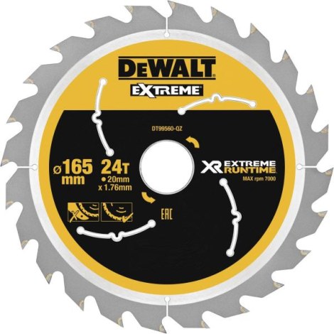 Katkaisulaikka DeWalt DT99560-QZ; 165x20 mm; T24
