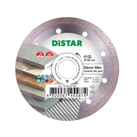 Timanttikatkaisulaikka DISTAR 11115427010; 125x22,23x1,2 mm