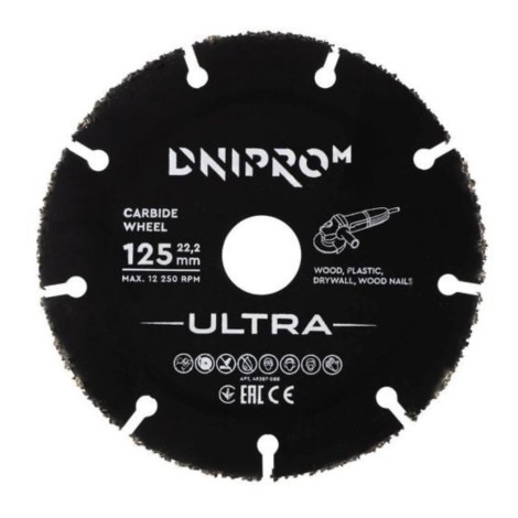 Katkaisuterä puulle Dnipro-M 49307000; 125x1x22,2 mm
