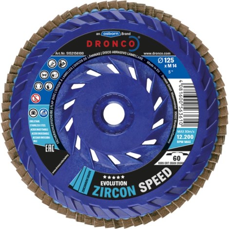 Lamellihiomalaikka  Dronco; Evolution Zircon Speed 60; 125 mm, P60