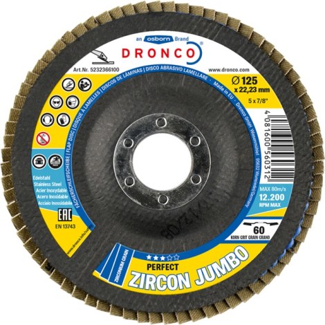 Lamellihiomalaikka  Dronco; Perfect Zircon Jumbo 60 Bomb; 125 mm; P60