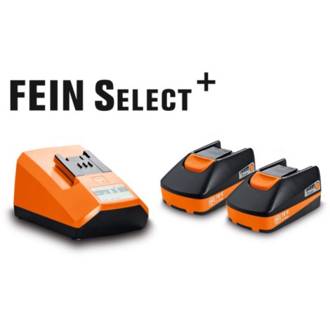 Tarvikesarja Fein; 18 V; 2x2,5 Ah akku + laturi AGL 50