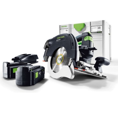 Akkupyörösaha Festool HKC 55 Li 5,2 EB-Plus-SCA; 18 V; 2x5,2 Ah akku