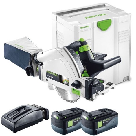 Akkupyörösaha Festool TSC 55 Li 5,2 REB-Plus; 18 V; 2x5,2 Ah akku