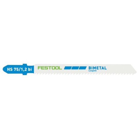 Pistosahanterä Festool; 75 mm; 1,2 mm; 5 kpl.