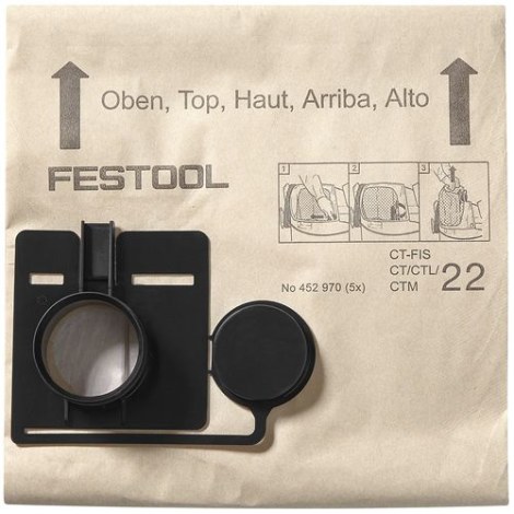 Paperipussit pölynimurille Festool FIS-CT 55 5X