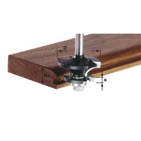 Vastakkaispuoleinen profiiliurajyrsin Festool; 43 mm laakereilla