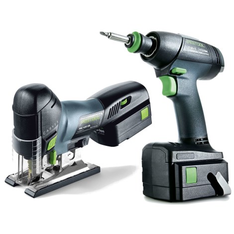 Akkukonesarja Festool (T 18+3 + PSC 420-Plus); 18 V; 2x5,2 Ah akku