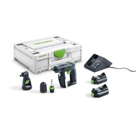 Pora/ruuvinväännin Festool CXS 2,6-Set; 10,8 V; 2x2,6 Ah akku