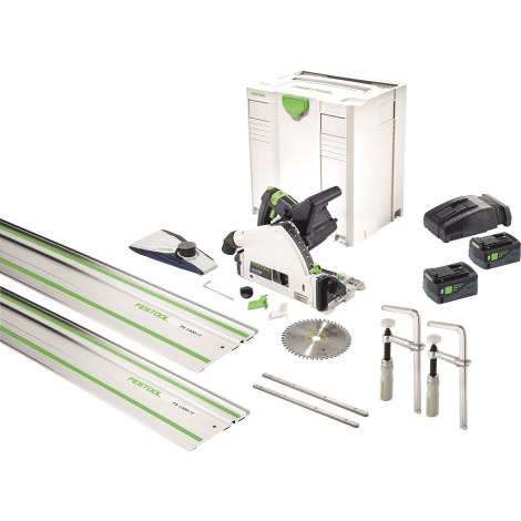 Akkupyörösaha Festool TSC 55 CAMP-Set; 18 V; 2x5,2 Ah akku