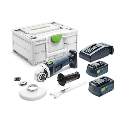 Akkukäyttöinen kulmahiomakone Festool AGC 18-125 5,2 EBI-Plus; 18 V; 2x5,2 Ah akku