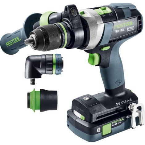 Pora/ruuvinväännin Festool QUADRIVE TPC 18/4 5,0/4,0 I-Set;  18 V; 5,0 Ah + 4,0 Ah akku