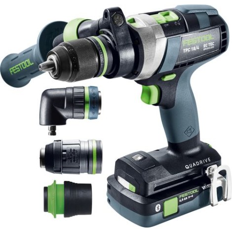 Pora/ruuvinväännin Festool QUADRIVE TPC 18/4 5,0/4,0 I-Set/XL;  18 V; 5,0 Ah + 4,0 Ah akku