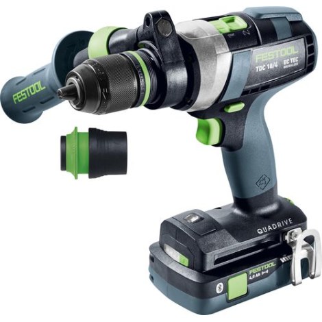 Iskupora / ruuvinväännin Festool QUADRIVE TDC 18/4 5,0/4,0 I-Plus;  18 V; 5,0 Ah + 4,0 Ah akku