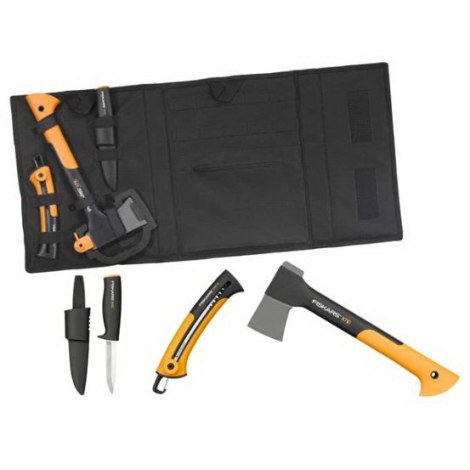 Retkikirves Fiskars X7 + Retkisaha Xtract (S) SW73 + Harrastajan puukko K40
