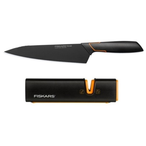 Veitsi Fiskars Edge + Kirves- ja veitsiteroitin Fiskars Xsharp