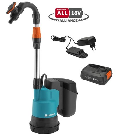 Sadevesisäiliöpumppu Gardena 2000/2 P4A; 18 V; 1x2,5 Ah akku