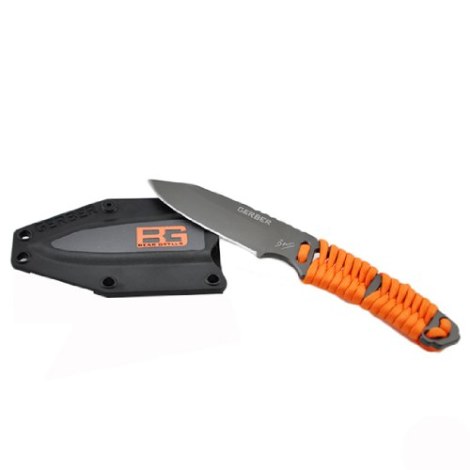 Veitsi Gerber Bear Grylls Survival Paracord sileällä terällä ja kotelolla