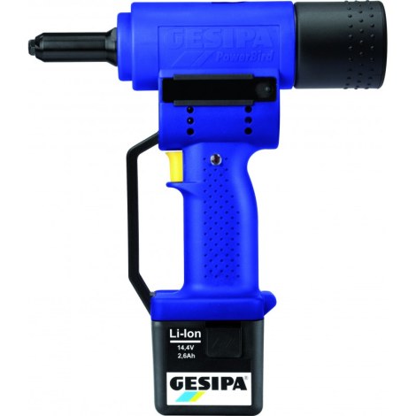 akkukäyttöinen popniittikone Gesipa PowerBird; 14,4 V; 2,6 Ah akku