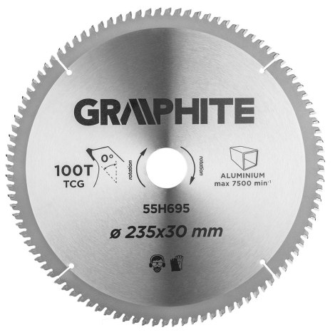Pöyrösahantetä alumiinille Graphite 55H695; 235x30 mm Pöyrösahantetä alumiinille Graphite 55H695; 235x30 mm