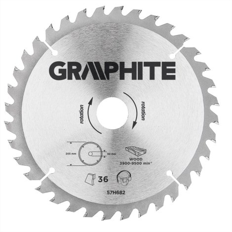 Katkaisuterä puulle Graphite 57H682; 205x30 mm
