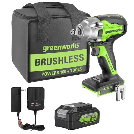 Iskumutterinväännin Greenworks GD24IW400K4; 24 V; 1x4,0 Ah akku