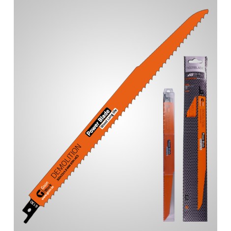 Puukkosahanterä GSON Tigerblade Demolition Wood; 300x22x1,5 mm; 6 TPI; 5 kpl.