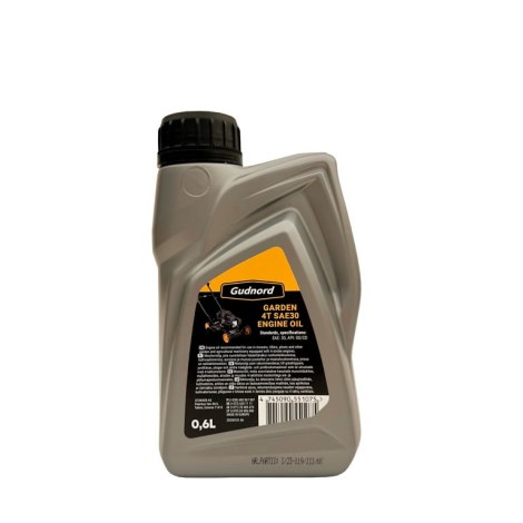 Öljy Gudnord Garden SAE30 4T; 0,6 l; puutarhakoneille jossa 4-tahtimoottori