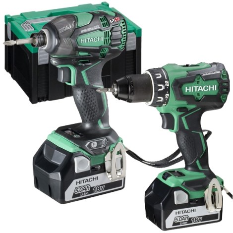 Työkalusarja Hitachi KC18DBDL WB (DS18DBSL + WH18DBDL2); 18 V; 2x5,0 Ah akku