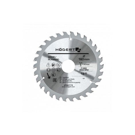 Katkaisuterä puulle Hogert HT6D773; 160x30 mm; Z18