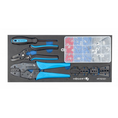 Puristustyökalusarja Hogert HT7G161; 158 kpl.