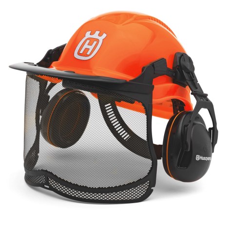 Suojakypärä Husqvarna 5764124-01; suojavisiirillä ja kuulosuojaimilla