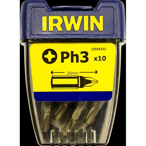 Ruuvauskärkisarja Irwin 10504332; PH3; 25 mm; 10 kpl.