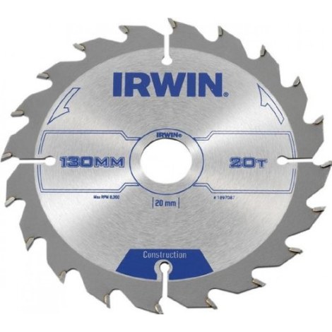 Katkaisuterä puulle Irwin; 130x2,5x20,0 mm; Z20