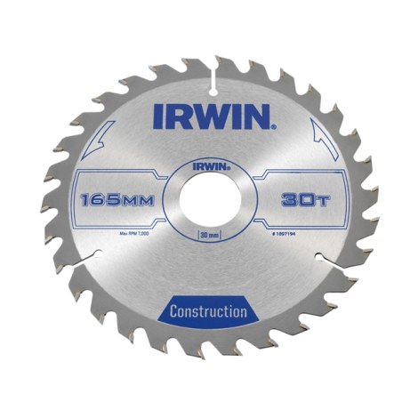 Katkaisuterä puulle Irwin; 165x2,5x30,0 mm; Z30